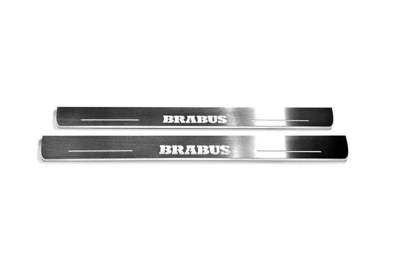 Mercedes ML W166 2011-2015 LED Door Sills Illuminated Scuff Brabus Logo Stainless Steel Entry Guards Door Sills decoinfabric
