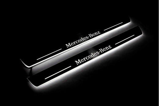 Mercedes-Benz GLE W166 2015–2018 — Stainless Steel LED Door Sills — Mercedes-Benz Logo