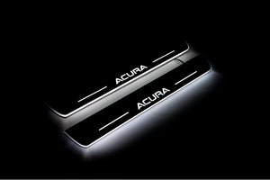Illuminated LED Door Sill Tread Plates Acura MDX II 2006-2013 With Acura Logo Acura Led Door Sills opdesign