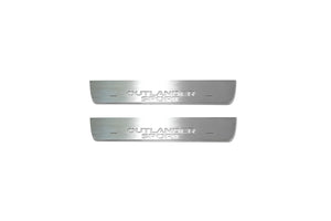 Illuminated LED Door Sill Tread Plates Mitsubishi Outlander Sport 2010+ With Outlander Sport Logo Mitsubishi Led Door Sills opdesign