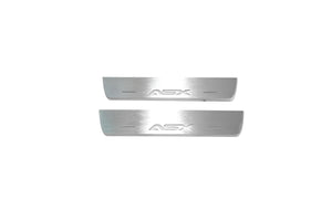Illuminated LED Door Sill Tread Plates Mitsubishi ASX I 2010-2023 With ASX Logo Mitsubishi Led Door Sills opdesign