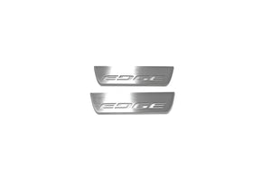 Illuminated LED Door Sill Tread Plates Ford Edge II 2015+ With ММММ Logo Ford Led Door Sills opdesign