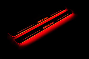 Illuminated LED Door Sill Tread Plates Chrysler 300C II 2011-2023 With 300C Logo Chrysler Led Door Sills opdesign