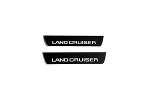 Illuminated LED Door Sill Tread Plates Toyota Prado 250 2023+ With Land Cruiser Logo Toyota Led Door Sills opdesign