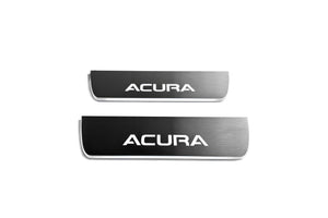 Illuminated LED Door Sill Tread Plates Acura TLX I 2015-2020 With Acura Logo Acura Led Door Sills opdesign