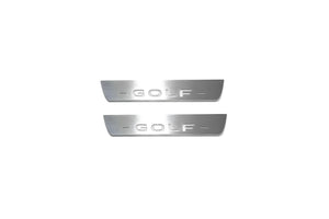 Illuminated LED Door Sill Tread Plates Volkswagen Golf VIII 2020+ With Golf Logo Volkswagen Led Door Sills opdesign