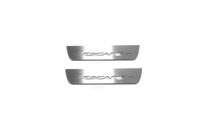 Illuminated LED Door Sill Tread Plates Ford Escape III 2013-2019 With Escape Logo Ford Led Door Sills opdesign
