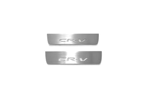 Illuminated LED Door Sill Tread Plates Honda CR-V V 2017-2023 With CR-V Logo Honda Led Door Sills opdesign