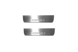 Illuminated LED Door Sill Tread Plates KIA Ceed II 2012-2018 With Cee`d Logo KIA Led Door Sills opdesign