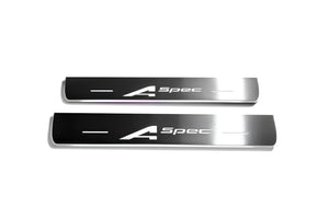 Illuminated LED Door Sill Tread Plates Acura TLX I 2015-2020 With A-Spec Logo Acura Led Door Sills opdesign