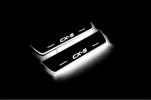 Illuminated LED Door Sill Tread Plates Mazda CX-5 II 2017+ With CX-5 Logo Mazda Led Door Sills opdesign