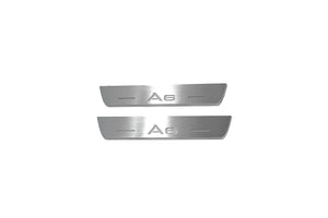 Illuminated LED Door Sill Tread Plates Audi A6 C7 2011-2018 With A6 Logo Audi Led Door Sills decoinfabric