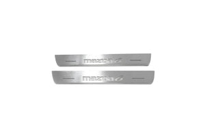 Illuminated LED Door Sill Tread Plates Mazda 6 II 2008-2012 With Mazda 6 Logo Mazda Led Door Sills opdesign
