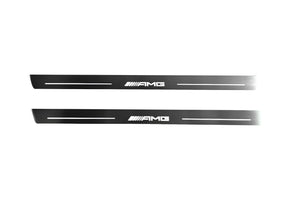 Illuminated LED Door Sill Tread Plates Mercedes C W205 Coupe 2014-2021 With AMG Logo Mercedes Led Door Sills opdesign