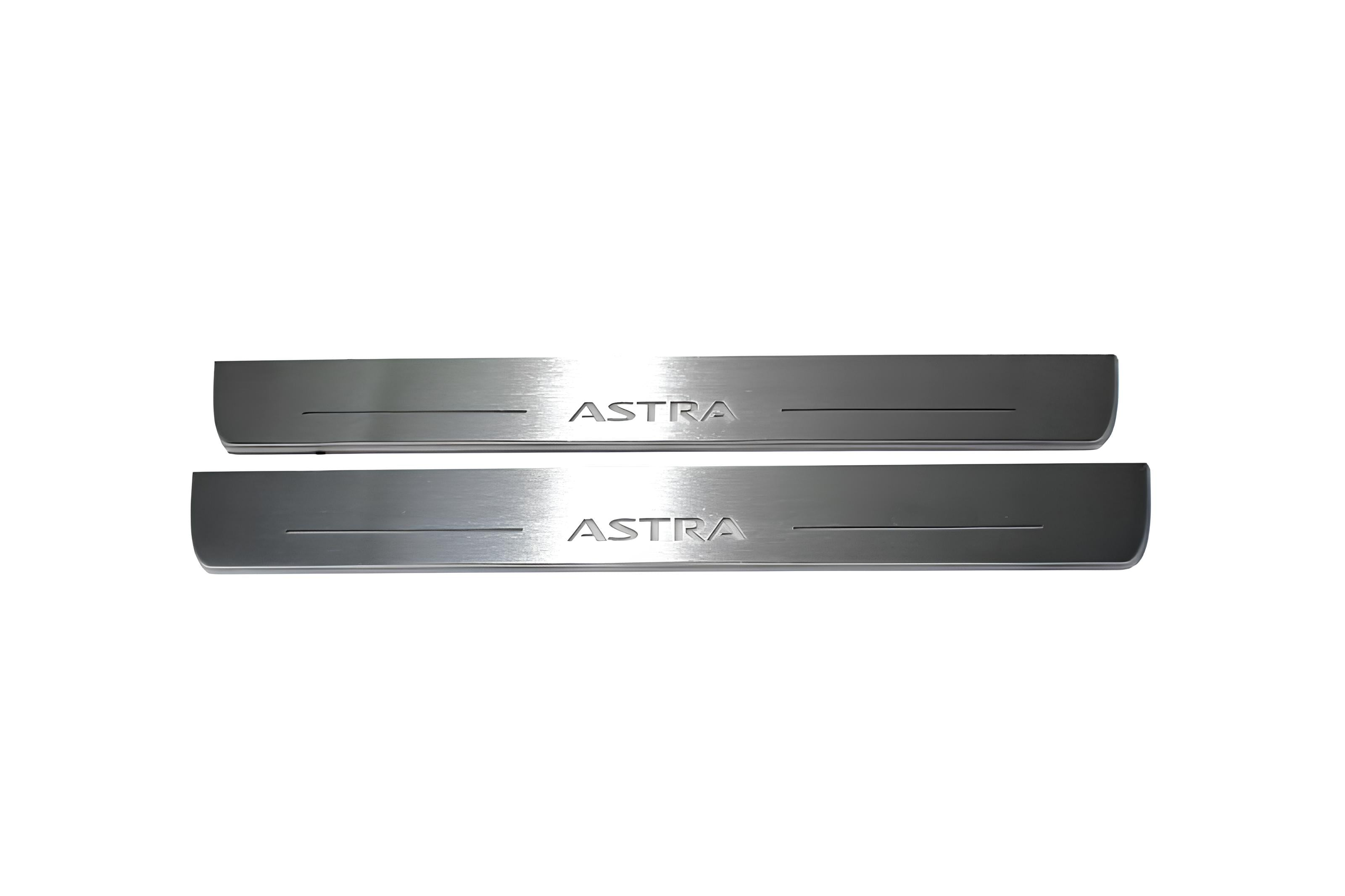 Illuminated LED Door Sill Tread Plates Opel Astra J 2009-2015 With Astra Logo Opel Led Door Sills opdesign