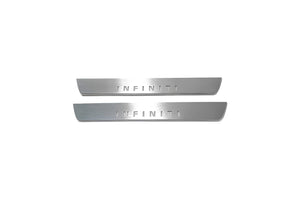Illuminated LED Door Sill Tread Plates Infiniti QX60 I 2013-2021 With Infiniti Logo Infiniti Led Door Sills opdesign
