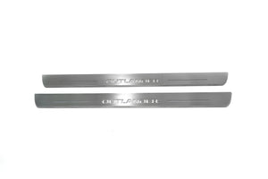 Illuminated LED Door Sill Tread Plates Mitsubishi Outlander III 2012-2021 With Outlander Logo Mitsubishi Led Door Sills opdesign