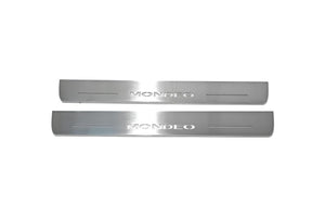 Illuminated LED Door Sill Tread Plates Ford Mondeo IV 2007-2012 With Mondeo Logo Ford Led Door Sills opdesign