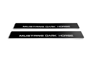 Illuminated LED Door Sill Tread Plates Ford Mustang VII 2023+ With Mustang Dark Horse Logo Ford Led Door Sills opdesign
