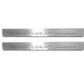 Illuminated LED Door Sill Tread Plates Renault Logan II 2013-2020 With Logan Logo Renault Led Door Sills opdesign