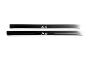Illuminated LED Door Sill Tread Plates Audi A6 C7 2011-2018 With A6 Logo Audi Led Door Sills decoinfabric