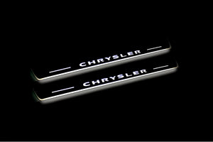 Illuminated LED Door Sill Tread Plates Chrysler 300C II 2011-2023 With Chrysler Logo Chrysler Led Door Sills opdesign