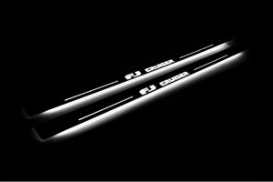 Illuminated LED Door Sill Tread Plates Toyota FJ Cruiser 2006-2022 With FJ Cruiser Logo Toyota Led Door Sills opdesign