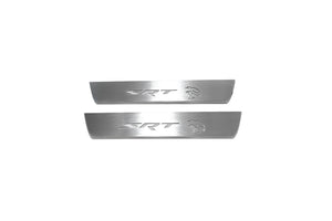 Illuminated LED Door Sill Tread Plates Dodge Charger 2011-2023 With SRT Hellcat Logo Dodge Led Door Sills opdesign