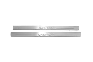Illuminated LED Door Sill Tread Plates Nissan Qashqai II 2014-2021 With Qashqai Logo Nissan Led Door Sills opdesign