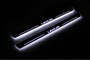 Illuminated LED Door Sill Tread Plates Lexus IS III 2013-2020 With Lexus Logo Lexus Led Door Sills opdesign