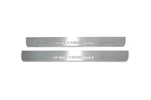 Illuminated LED Door Sill Tread Plates Mitsubishi Lancer X 2007-2017 With RalliArt Logo Mitsubishi Led Door Sills opdesign