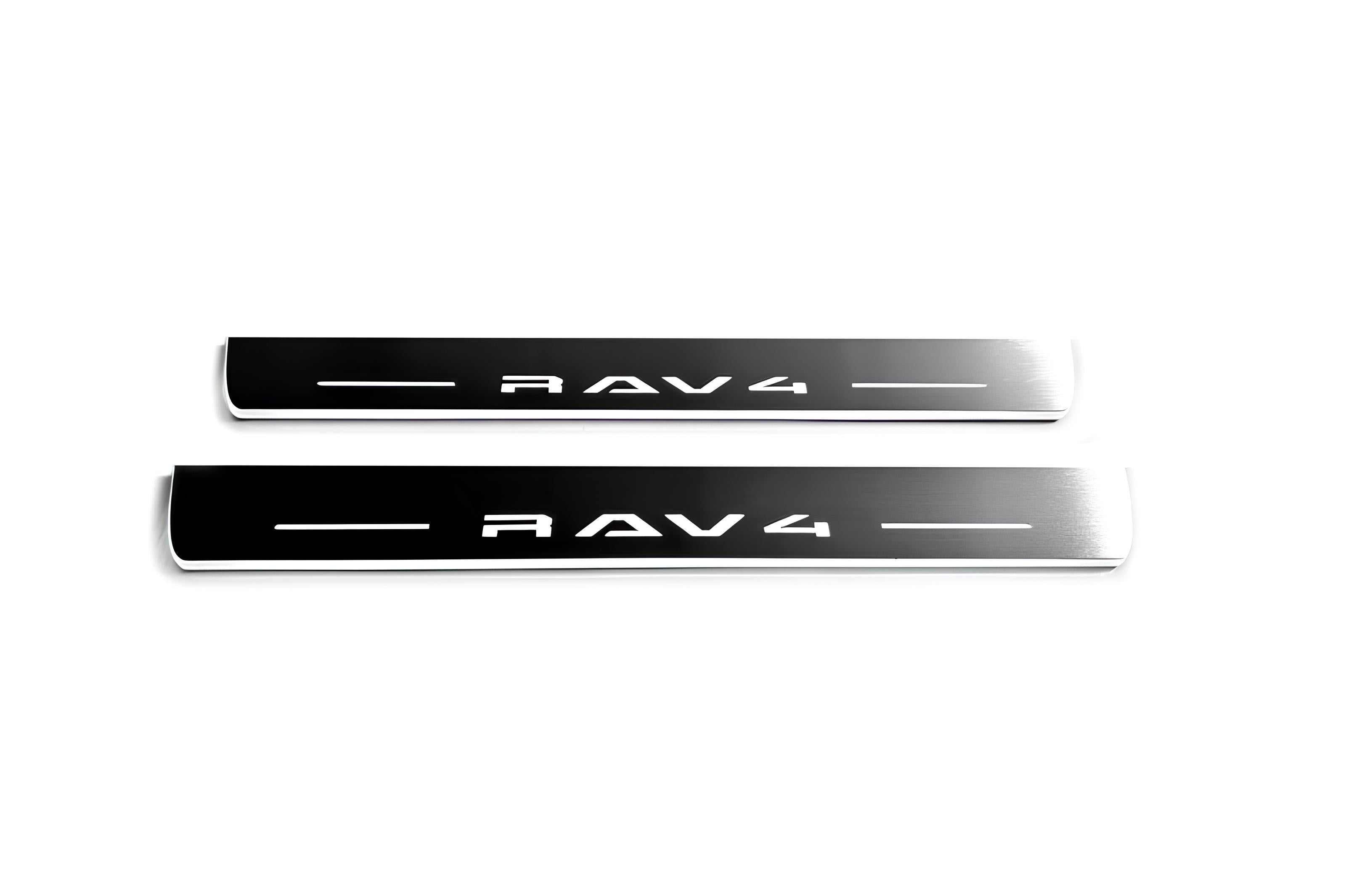 Illuminated LED Door Sill Tread Plates Toyota Rav4 VI 2025+ With Rav4 Logo Toyota Led Door Sills decoinfabric