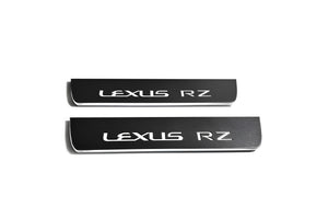 Illuminated LED Door Sill Tread Plates Lexus RZ 2022+ With Lexus RZ Logo Lexus Led Door Sills decoinfabric