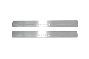 Illuminated LED Door Sill Tread Plates Acura MDX II 2006-2013 With MDX Logo Acura Led Door Sills opdesign
