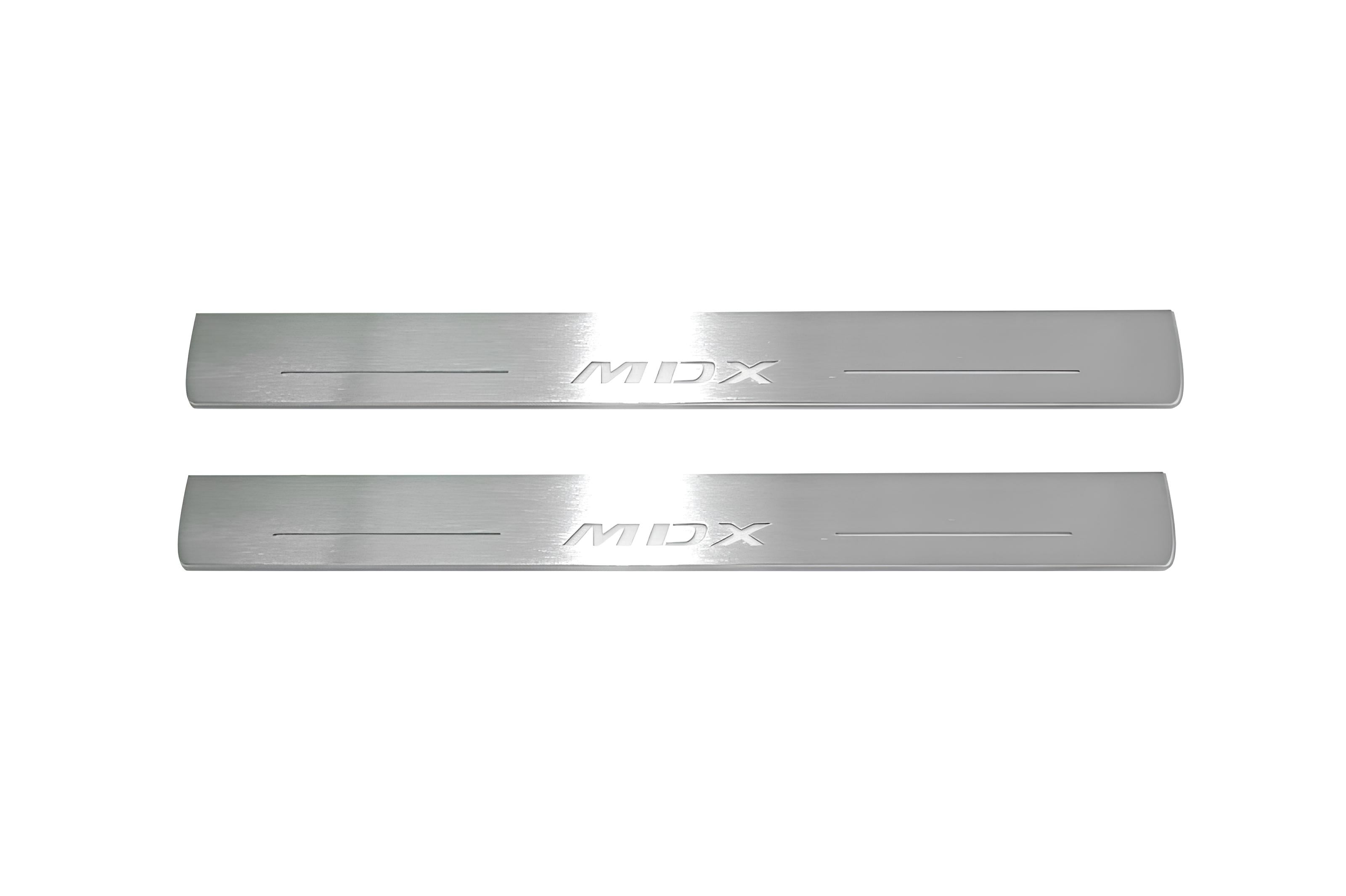 Illuminated LED Door Sill Tread Plates Acura MDX II 2006-2013 With MDX Logo Acura Led Door Sills opdesign