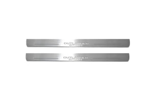 Illuminated LED Door Sill Tread Plates Mitsubishi Outlander Sport 2010+ With Outlander Sport Logo Mitsubishi Led Door Sills opdesign