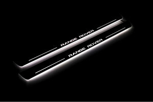 Illuminated LED Door Sill Tread Plates Range Rover Sport I 2005-2013 With Range Rover Logo Range Rover Led Door Sills opdesign