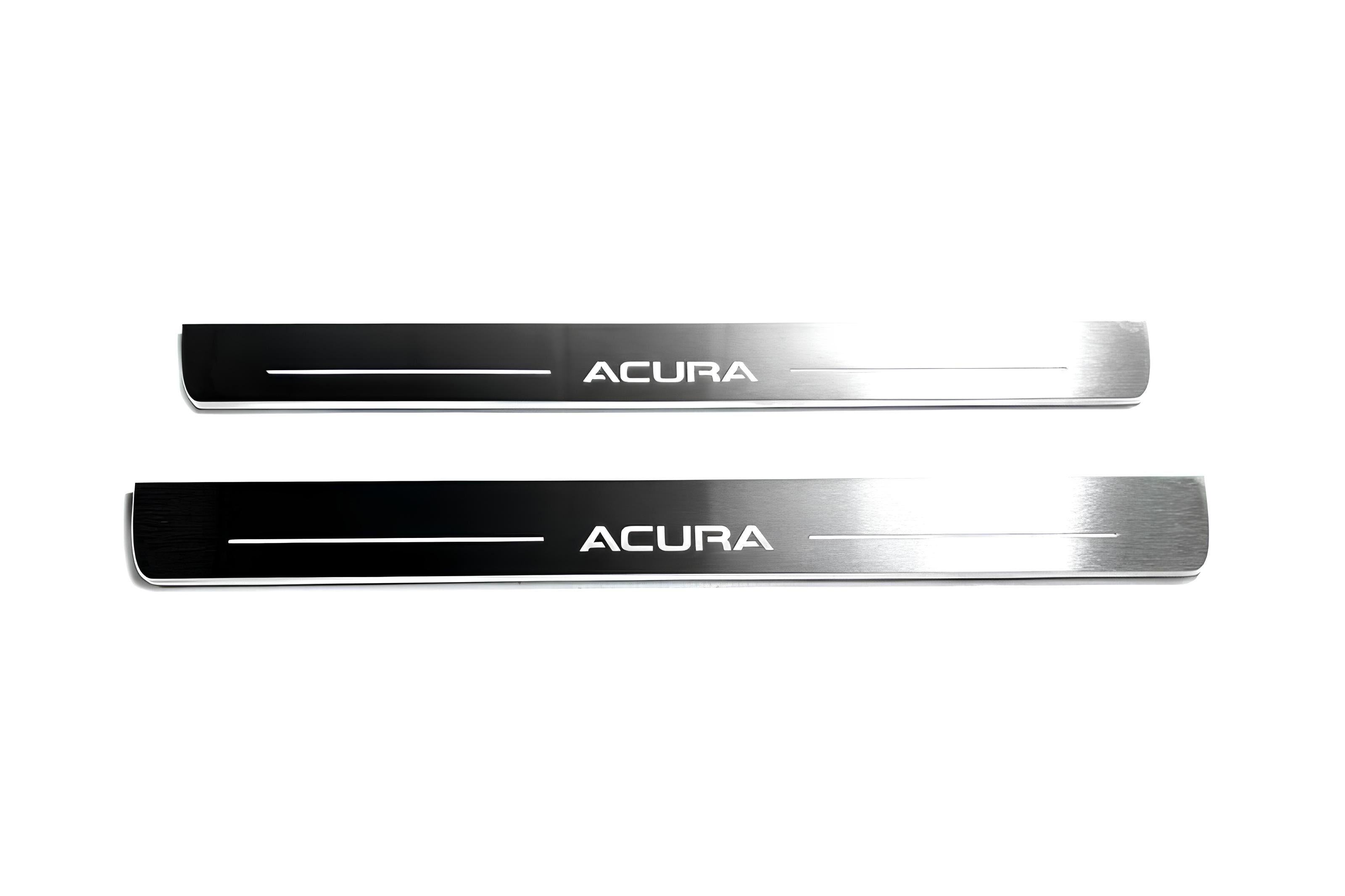 Illuminated LED Door Sill Tread Plates Acura TLX I 2015-2020 With Acura Logo Acura Led Door Sills opdesign