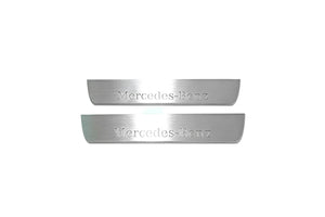 Illuminated LED Door Sill Tread Plates Mercedes ML W166 2011-2015 With Mercedes-Benz Logo Mercedes Led Door Sills opdesign