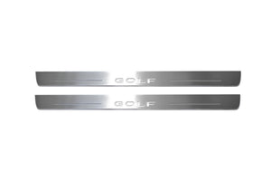 Illuminated LED Door Sill Tread Plates Volkswagen Golf VIII 2020+ With Golf Logo Volkswagen Led Door Sills opdesign