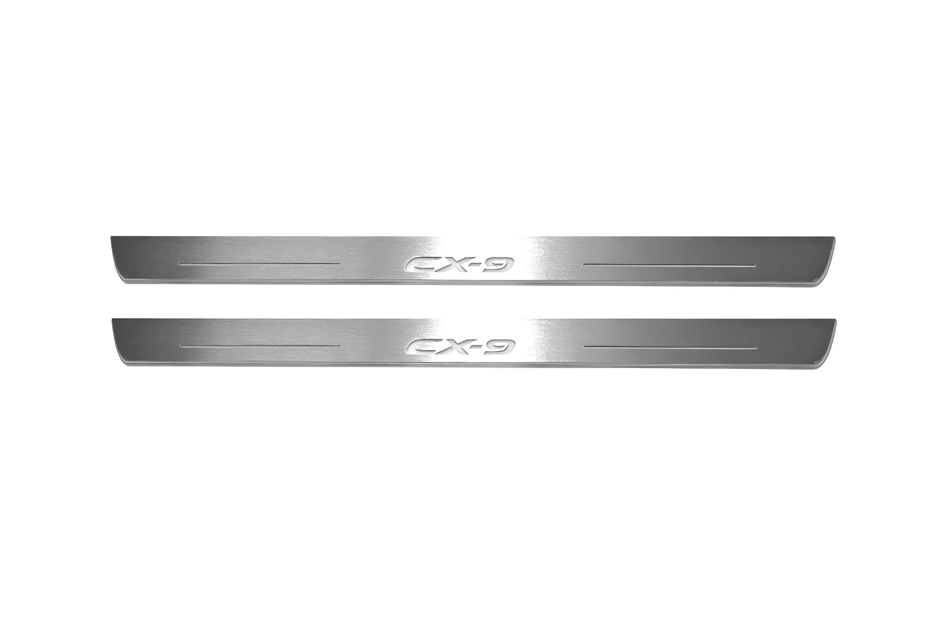 Illuminated LED Door Sill Tread Plates Mazda II 2016+ With CX-9 Logo Mazda Led Door Sills opdesign