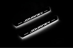 Illuminated LED Door Sill Tread Plates Dodge Journey 2009-2020 With Journey Logo Dodge Led Door Sills opdesign