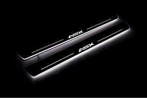 Illuminated LED Door Sill Tread Plates Mitsubishi ASX I 2010-2023 With ASX Logo Mitsubishi Led Door Sills opdesign
