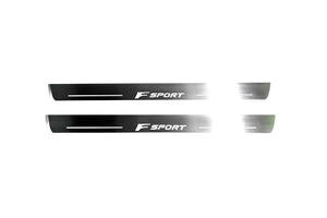 Illuminated LED Door Sill Tread Plates Lexus IS III 2013-2020 With F Sport Logo Lexus Led Door Sills opdesign