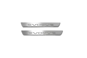 Illuminated LED Door Sill Tread Plates Range Rover Evoque I With Evoque Logo Range Rover Led Door Sills opdesign