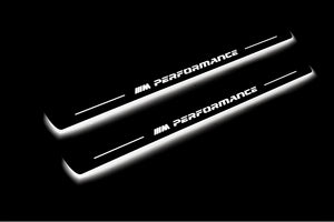 Illuminated LED Door Sill Tread Plates BMW 5 F10 2009-2017 With M Perfomance Logo BMW Led Door Sills decoinfabric