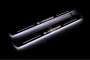 Illuminated LED Door Sill Tread Plates Citroen C-Crosser 2007-2012 With C-Crosser Logo Citroen Led Door Sills opdesign