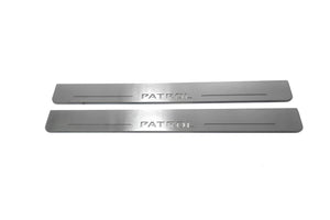 Illuminated LED Door Sill Tread Plates Nissan Patrol Y62 2010+ With Patrol Logo Nissan Led Door Sills opdesign