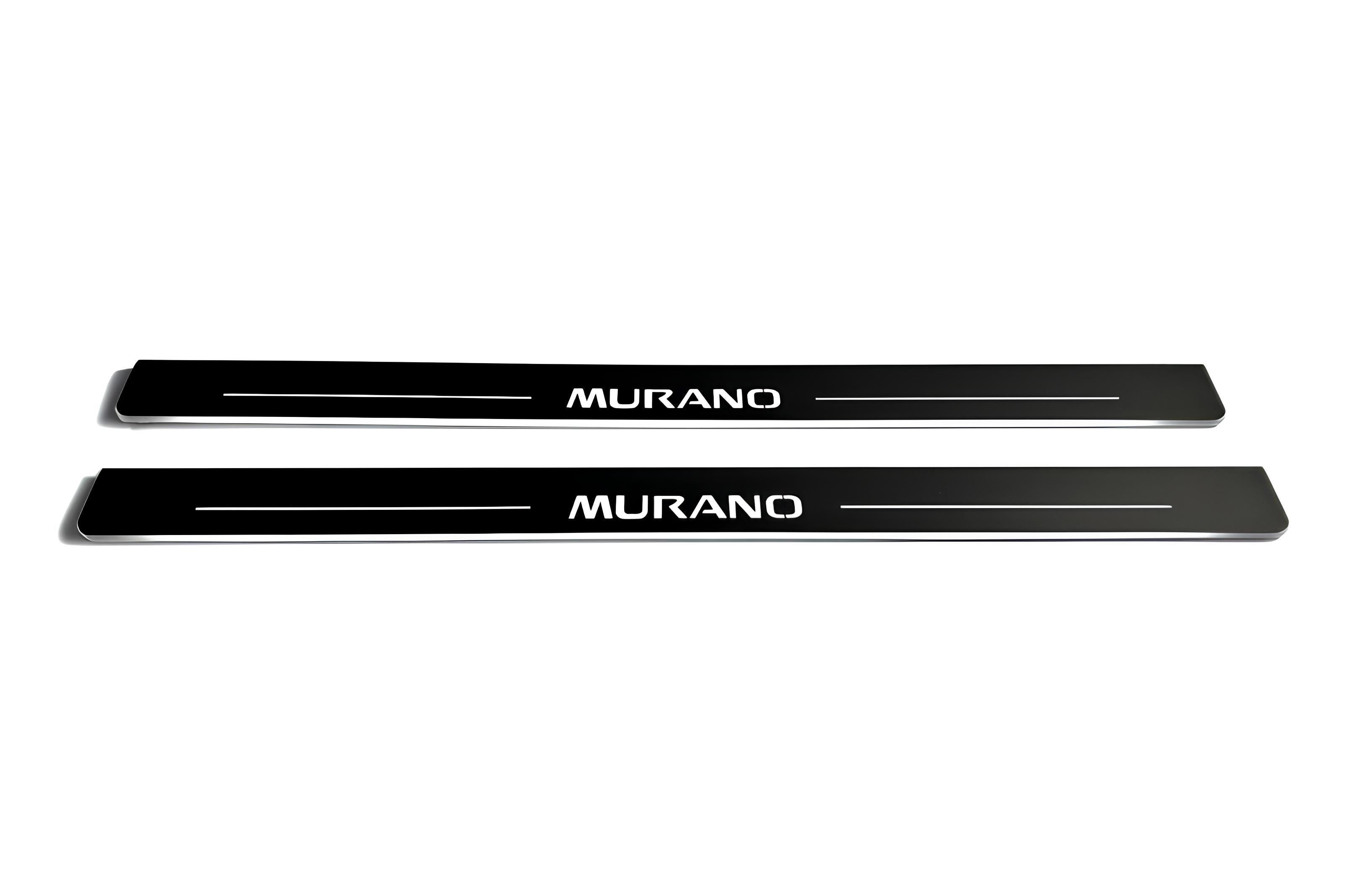 Illuminated LED Door Sill Tread Plates Nissan Murano II 2008-2014 With Murano Logo Nissan Led Door Sills decoinfabric