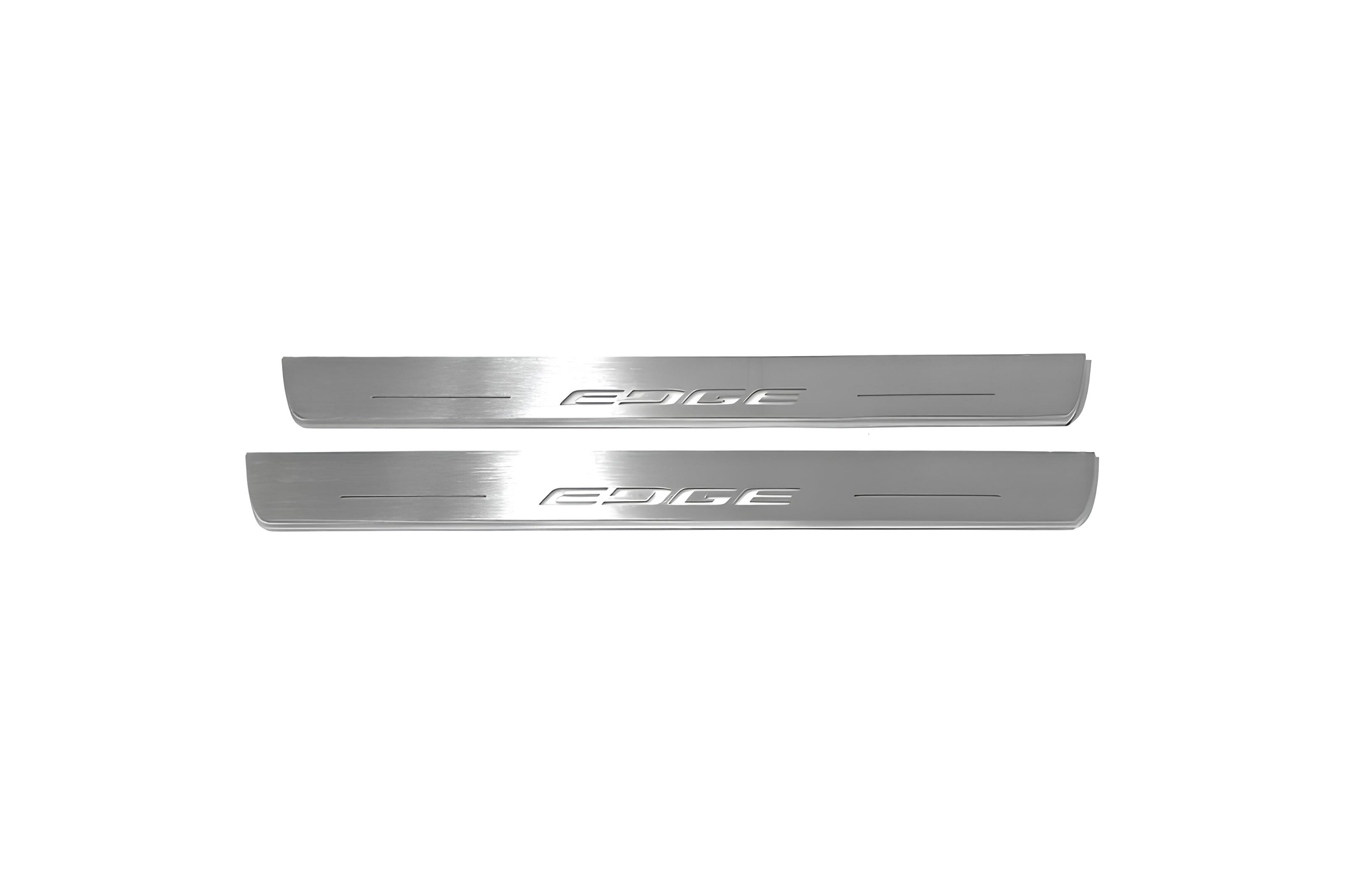 Illuminated LED Door Sill Tread Plates Ford Edge II 2015+ With ММММ Logo Ford Led Door Sills opdesign